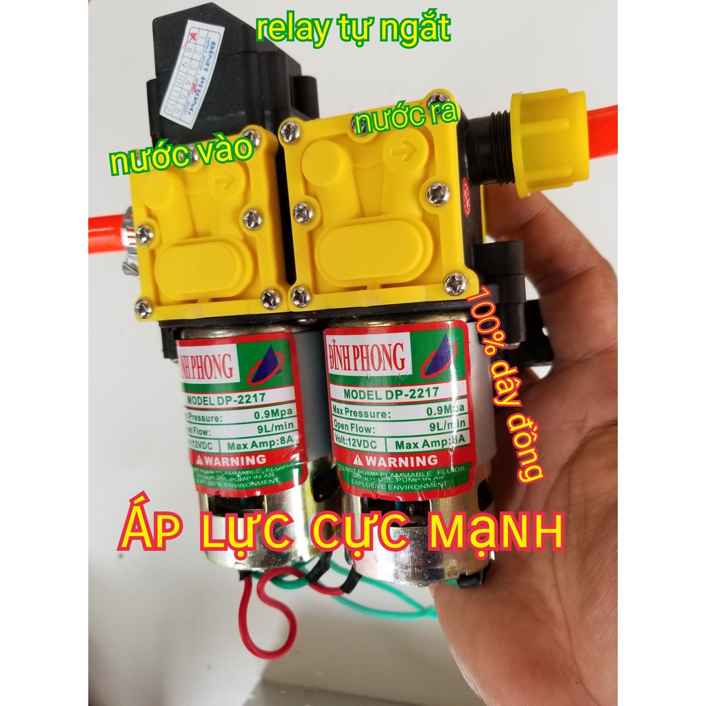 Bơm Phun Sương 12V Cực mẠnh , Bơm Đôi Đỉnh Phong