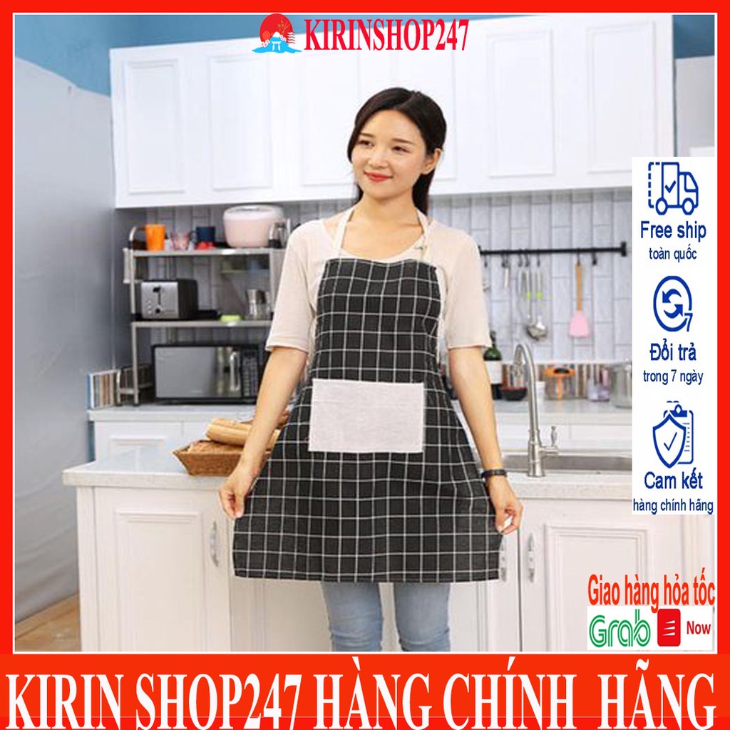Tạp Dề Nội Trợ Nhà Bếp - Vải Kẻ Ô Nhiều Mẫu