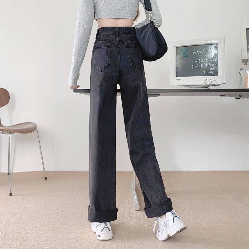 QUẦN JEAN ỐNG RỘNG NỮ LƯNG CAO MÀU XÁM CAO CẤP NITIQC ĐỦ SIZE S, M, L SIÊU THỜI TRANG CỰC THỜI THƯỢNG, SIÊU PHONG CÁCH