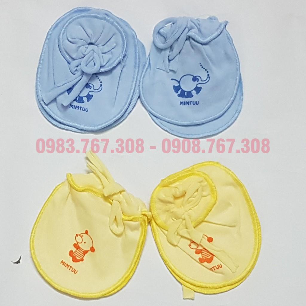 Set Bao Tay Chân Buộc Dây,  Bao Tay Chân Cho Bé Sơ Sinh Dưới 7kg (Mintuu) - BTT00591