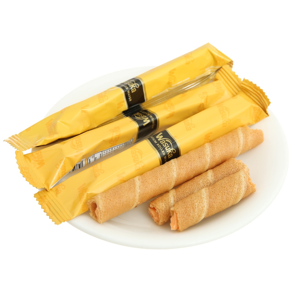 Bánh Quế Wasuka Premium Rolled Wafer Vị Phô Mai Cheese (Hộp 240g)