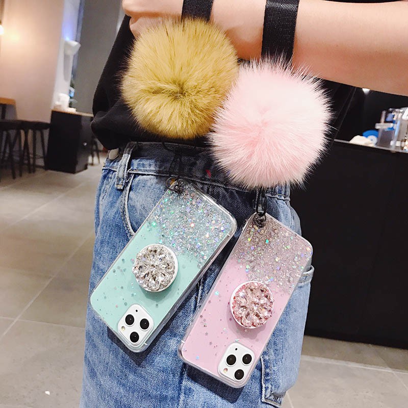 Ốp điện thoại mềm kim tuyến + bóng lông cho Samsung Galaxy Note 8 9 10 Plus Note10 Lite Note 20 Ultra S20 Ultra S10 A81 | BigBuy360 - bigbuy360.vn