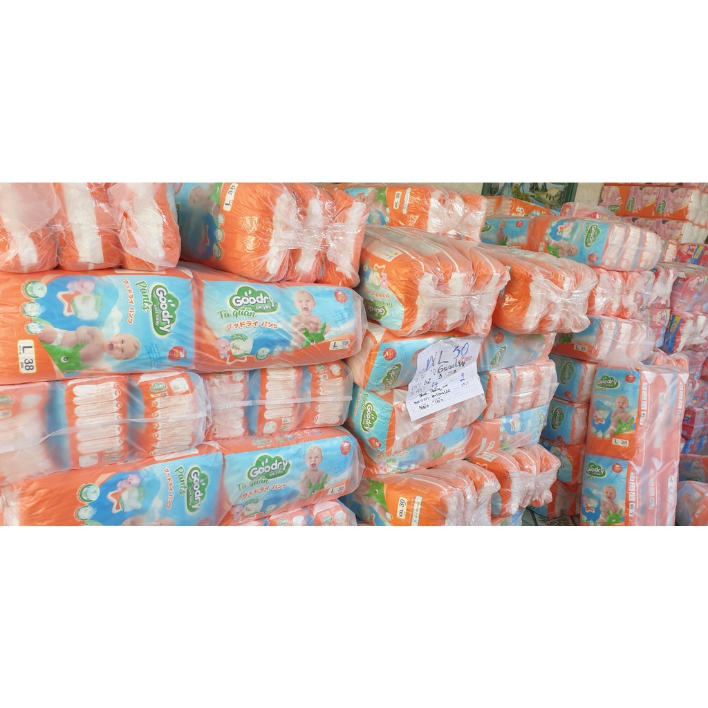 Tã bỉm quần goodry gói Jumbo size M42 / L38 /XL34 /XXL30 chuẩn nhật