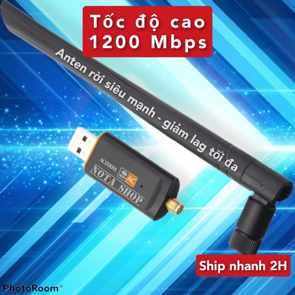 [Hỏa Tốc] Card WIFI 5G - USB WiFi 1200 Mbps gaming 2 râu siêu tốc wifi bluetooth giúp kích wifi cho pc laptop | BigBuy360 - bigbuy360.vn