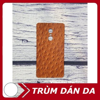 [DÁN DA] Miếng dán da Xiaomi Redmi Note 4x - Da bò dập vân đà điểu màu vàng - D49