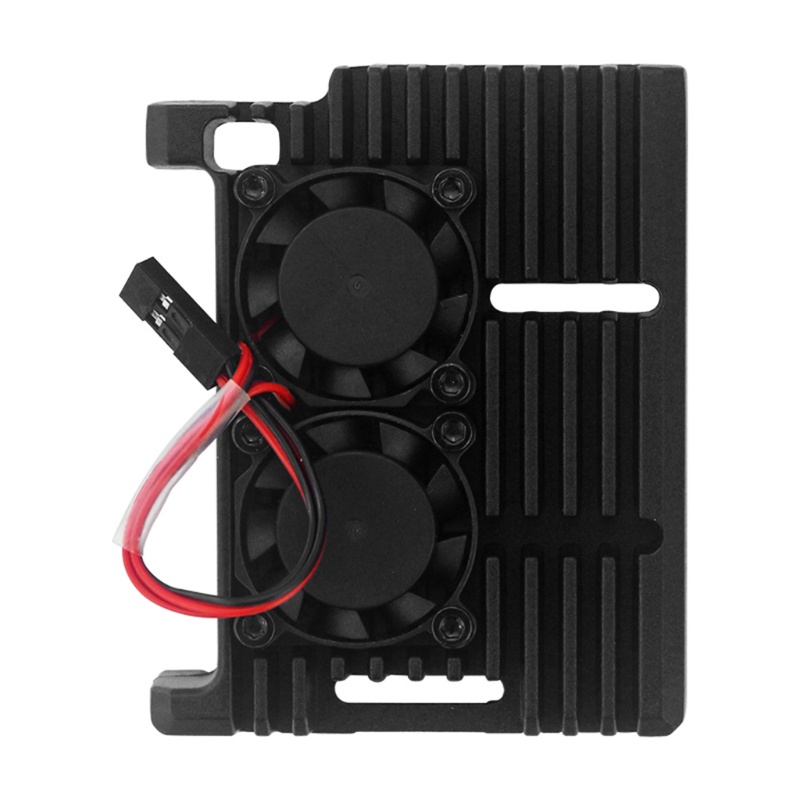 Vỏ Hợp Kim Nhôm Kèm 2 Quạt Làm Mát Cho Raspberry Pi 4