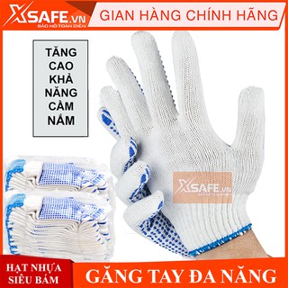 10 Đôi Găng tay bảo hộ phủ hạt nhựa 70g tăng độ bám, chống trơn trượt, thao tác linh hoạt, không gây hầm bí (loại dày)
