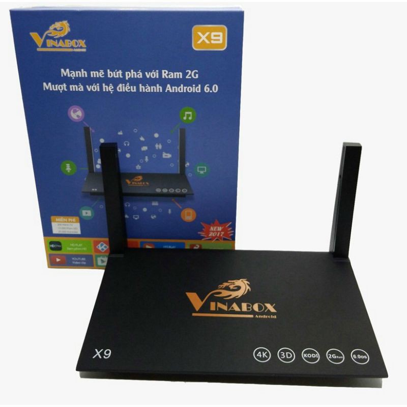 Android TV Box Vinabox X9 Bản 2/8G Chính Hãng Bảo Hành 12 Tháng Tặng Kèm Chuột Không Dây Trị giá 250K.