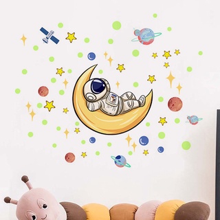 Miếng dán trang trí tường dạ quang bằng pvc hình phi hành gia mặt trăng - ảnh sản phẩm 5