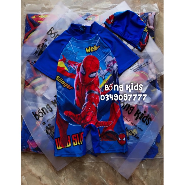 Đồ Bơi Bé Trai Spider Man Kèm Mũ