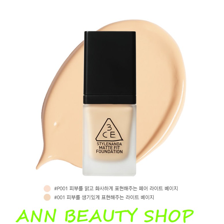 Kem nền 3CE MATTE FIT FOUNDATION 35ml SPF50+ PA+++