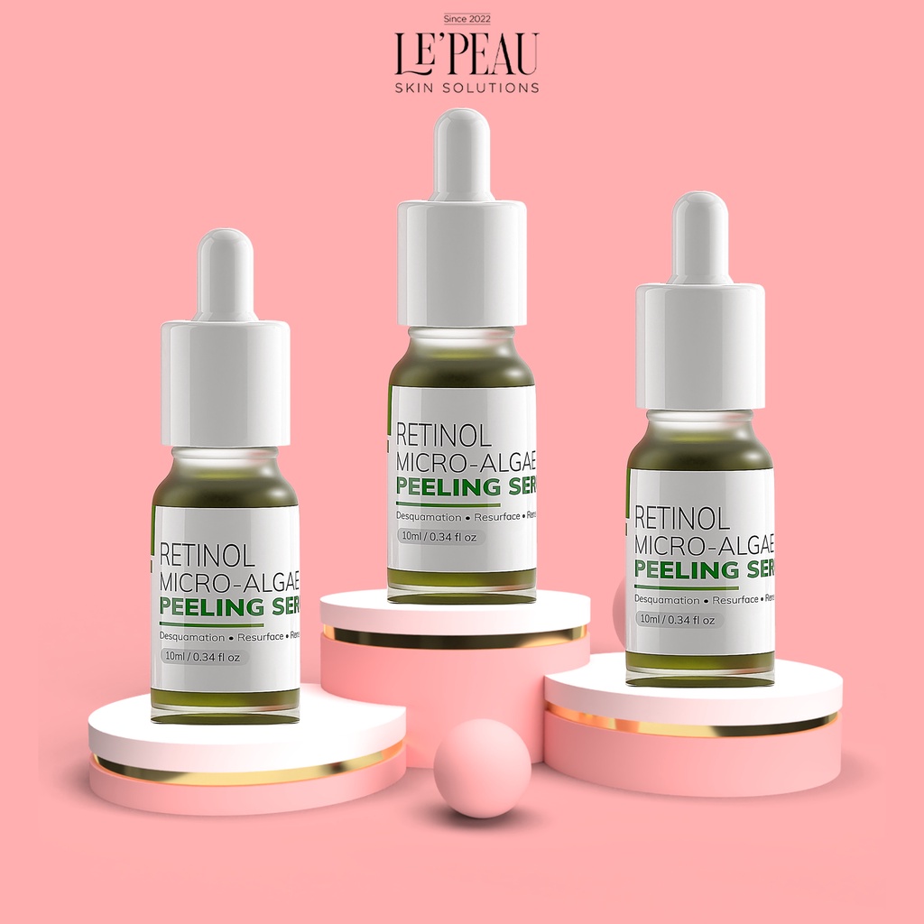 Serum Peel Da Vi Tảo Retinol 10ml, Tặng Kèm Serum B5 Phục Hồi, Tái Tạo Da Sinh Học Chính Hãng - LE'PEAU