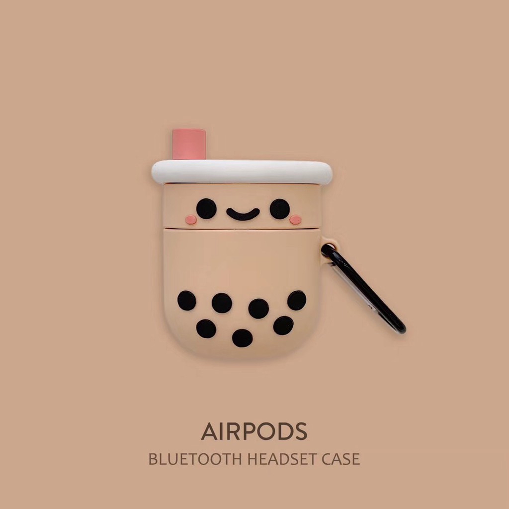 Vỏ bảo vệ hộp sạc tai nghe Airpod hình ly trà sữa trân châu