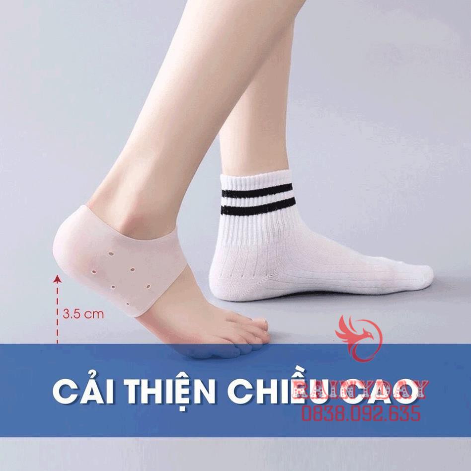 [LOẠI TỐT] Miếng tất vớ độn lót giày tăng chiều cao silicon cho nam nữ 35 cm êm chân chống trượt - 1 Cặp