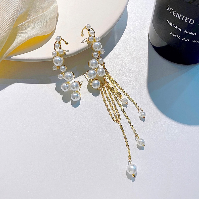 Bông Tai Dạng Kẹp Đính Ngọc Trai Thời Trang Cao Cấp Phong Cách Hàn Quốc Cho Nữ