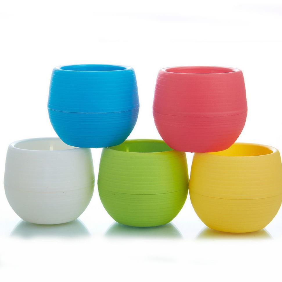 Chậu hoa nhựa mini/Chậu Cây Mini Có Đáy Trữ Nước - Đa dạng màu sắc - Trang trí nhà cửa, văn phòng tuyệt đẹp