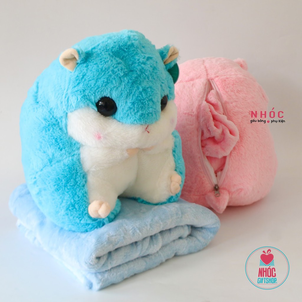 Gối mền 2in1 Gấu Bông Chuột Hamster Ngồi - NHÓC