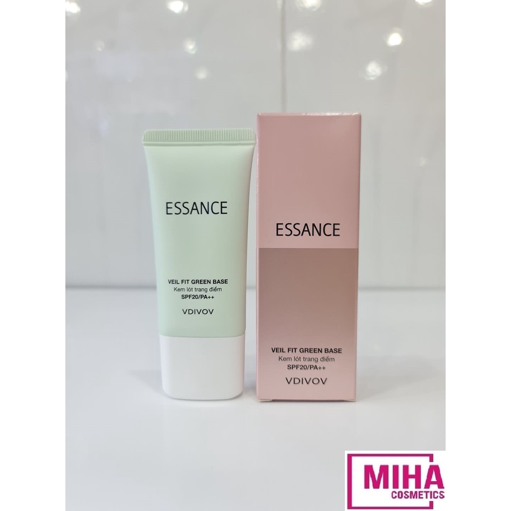 Kem Lót Kiềm Dầu Chống Nắng Hiệu Chỉnh Màu Da Essance Vdivov Veil Fit Green SPF20 PA++ 30ml