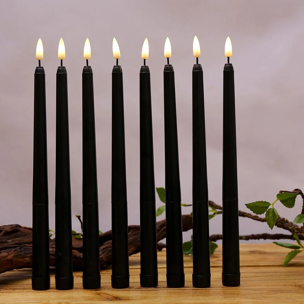 Nến Đèn LED Màu Đen / Đỏ / Vàng Ánh Lửa Nhấp Nháy Bằng Nhựa Mỏng Ấm Áp Trang Trí Tiệc Cưới / Giáng Sinh