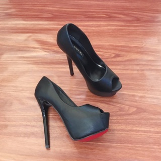 Giày cao gót hở mũi đế 15 cm