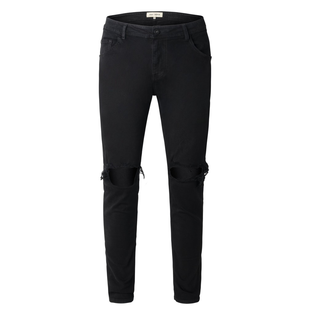 Quần Skinny Jeans Nam FNOS Streetwear Màu Đen Rách Gối NZ5 -  Local Brand Chính Hãng