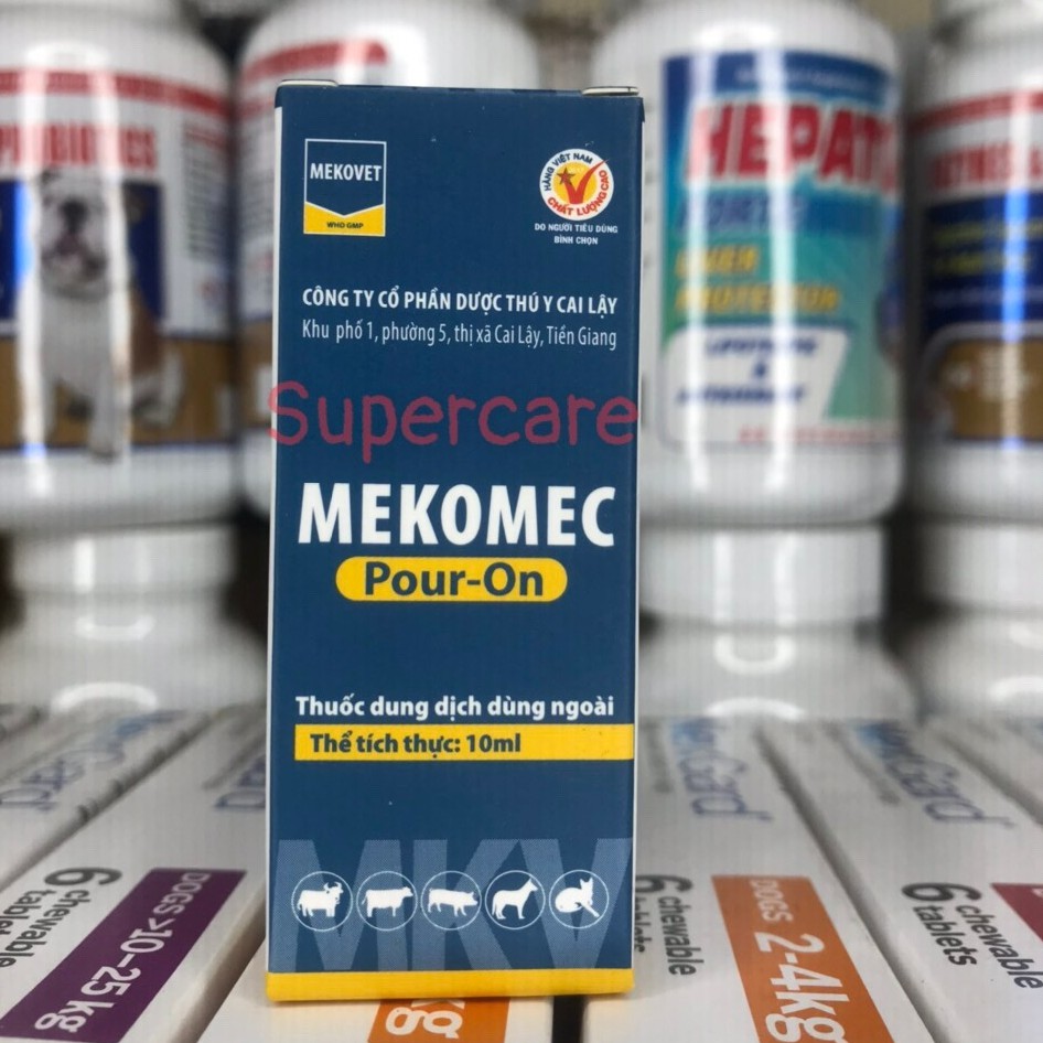 Mekomec 10ml - Bôi Sống Lưng Ve Ghẻ Bọ Chét Chó Mèo