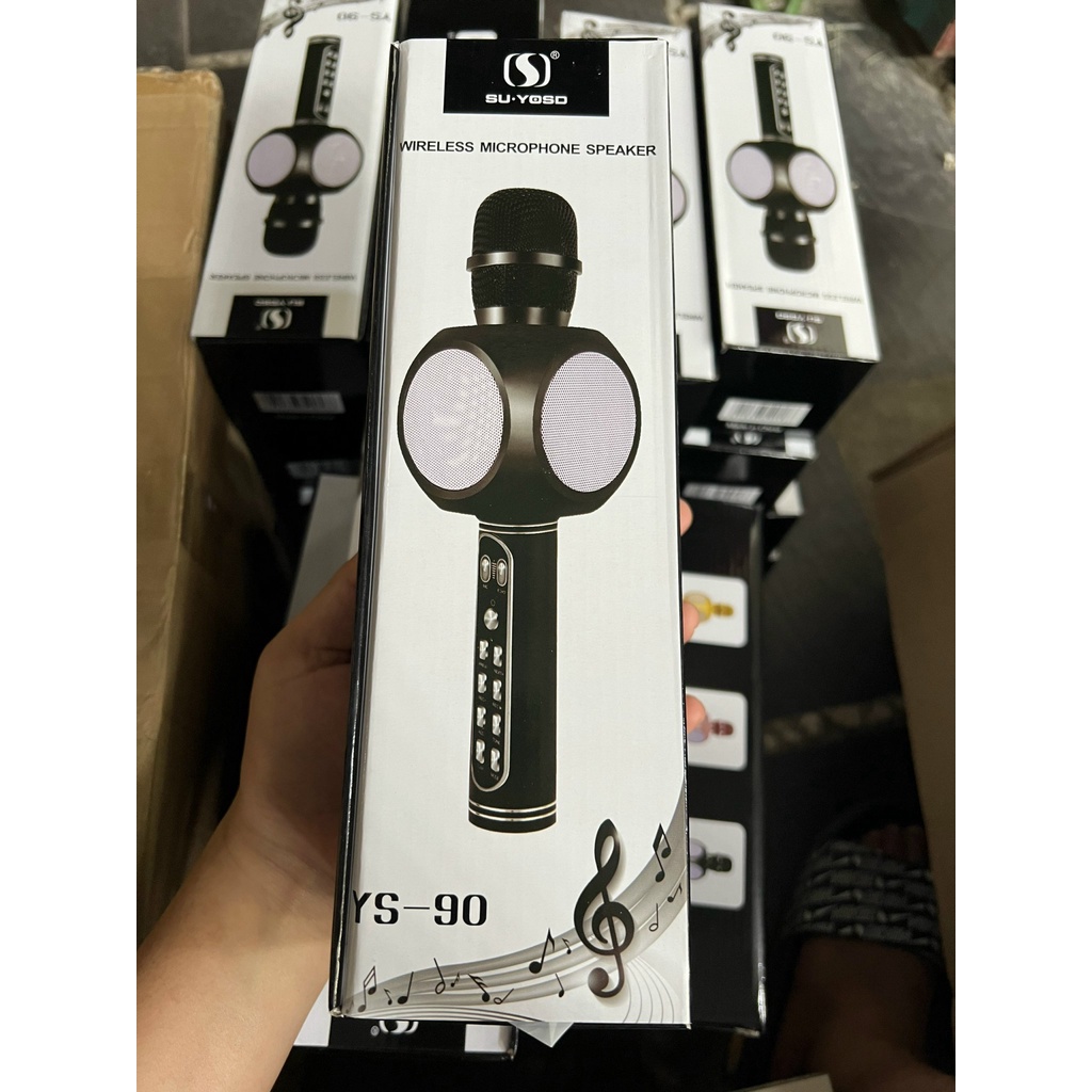 MICRO Không Dây Cầm Tay YS90, YS91, mic karaoke bluetooth hỗ trợ thu âm