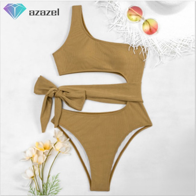 PDD Nylon One-piece Swimsuit Pierced One-shoulder Strappy Bikini  Swimsuit | BigBuy360 - bigbuy360.vn