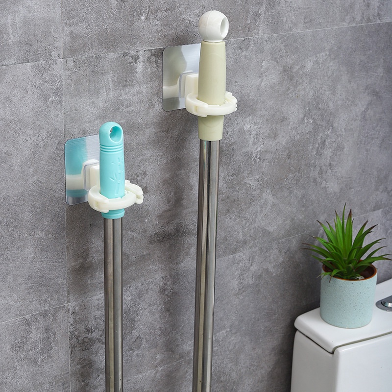 Giá Đỡ Cây Lau Nhà Gắn Tường Tự Dính Chống Thấm Nước Có Lỗ Thoát Nước Tiện Dụng