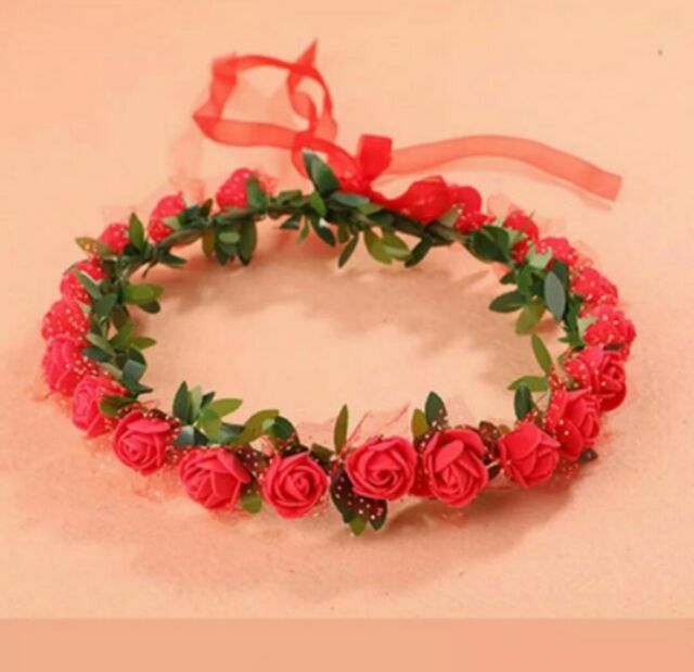Vòng hoa đội đầu chụp ảnh kỉ yếu loại 10 bông, 20 bông đủ màu