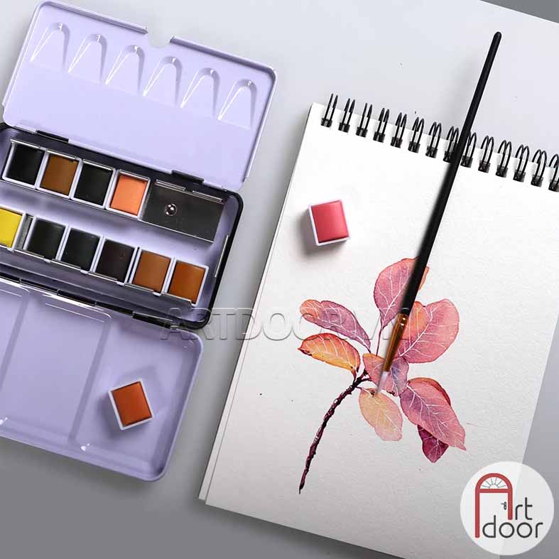[ARTDOOR] Sổ vẽ màu nước POTENTATE Hoa Đỏ dày 300gsm (vân mịn)