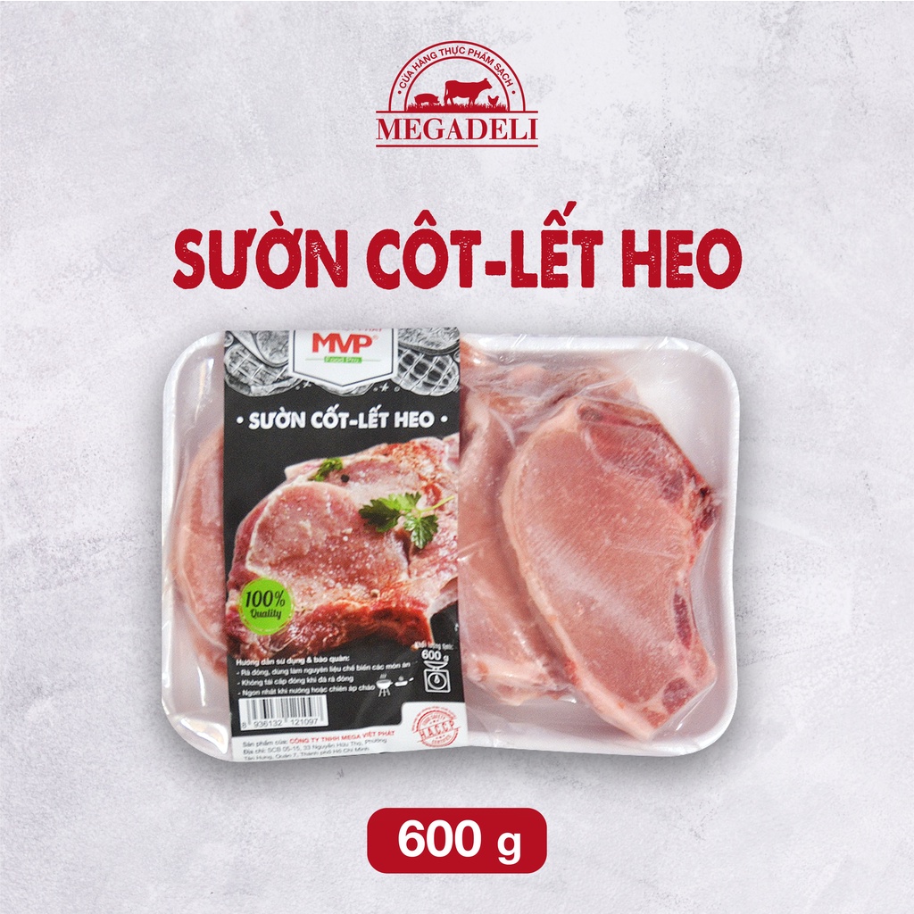 HCM - Sườn cốt lết heo Nhập khẩu 600g Mega Việt Phát (MVP) - Giao nhanh