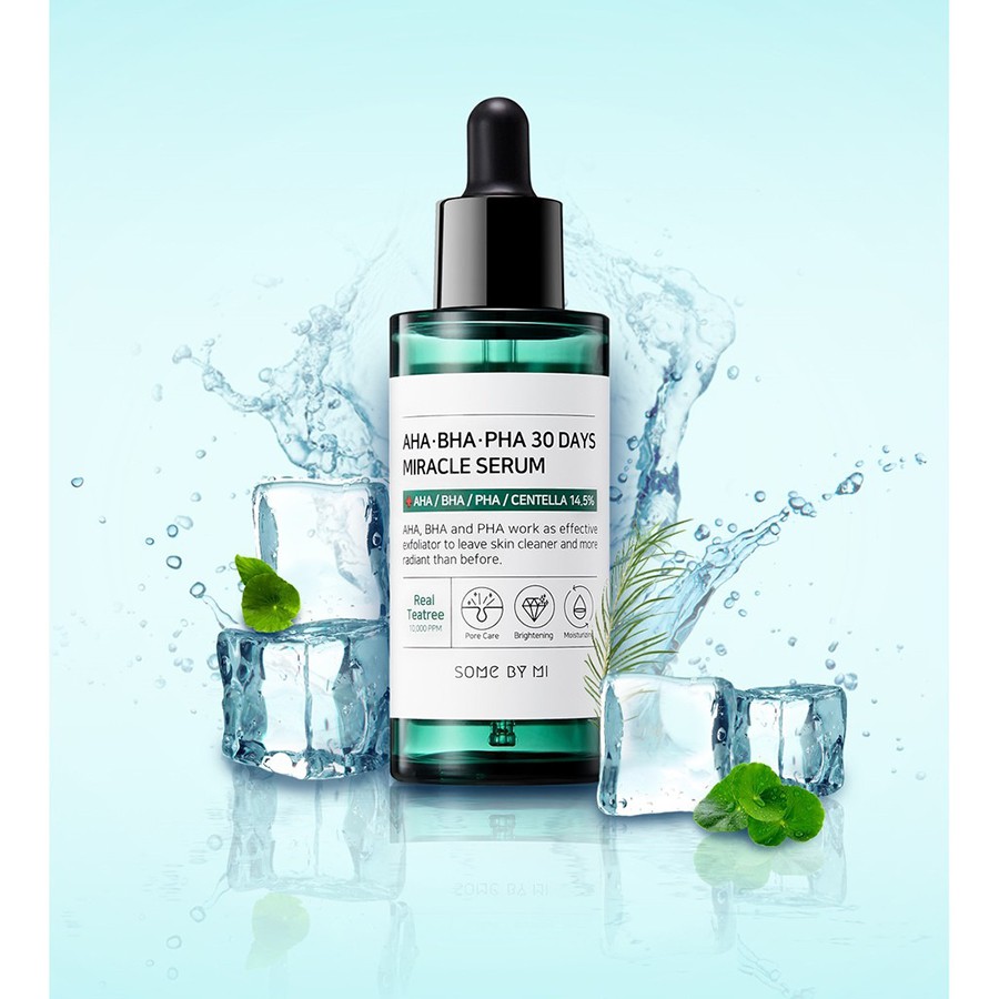 Combo sản phẩm toner và serum làm sạch mụn dưỡng trắng sáng da some by mi aha-bha-pha 30 days miracle - Lamicare