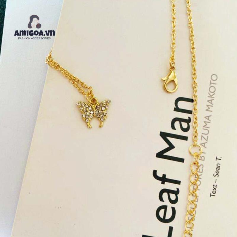 ✨✨Vòng cổ Mặt Hình Bươm Bướm Nhiều Lớp Sang Trọng Cho Nữ