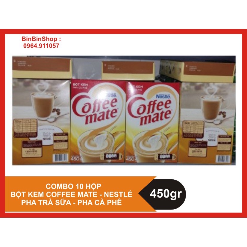 Combo 10 Hộp Bột kem coffee mate 450gram - Nestle. Pha trà sữa, cà phê