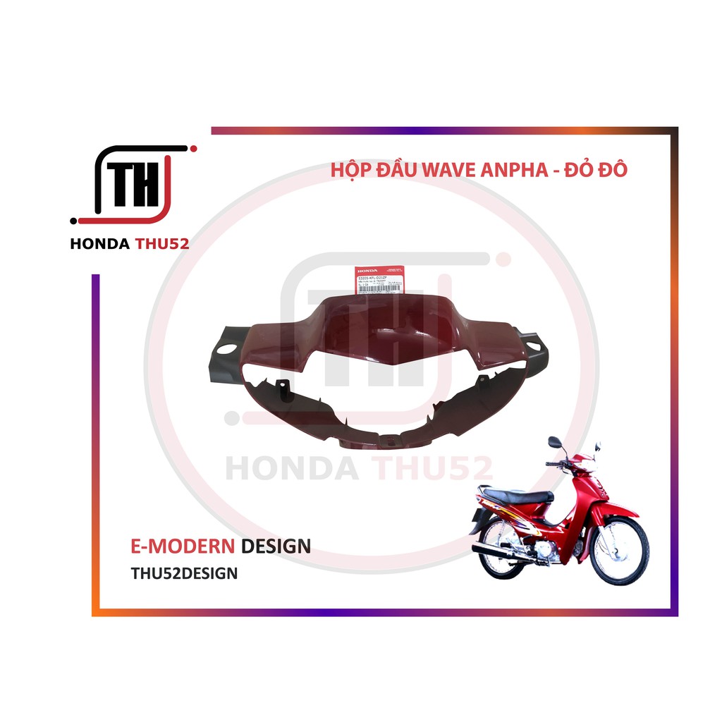 Ốp / Hộp  đầu / Wave anpha đủ màu + Bợ cổ nhỏ/ wave anpha cũ Honda 100%  Chính Hãng