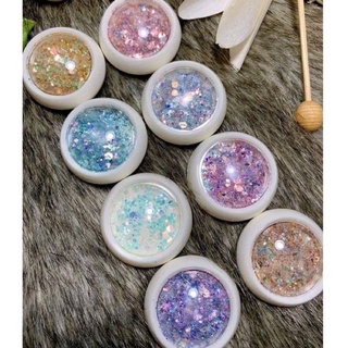  Set nhũ kim tuyến 8 màu trang trí ,Nhũ Vảy Cá 9D kim tuyến 8 hũ Nail   Gấu Nail 