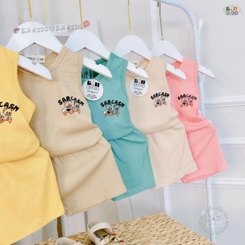 Bộ ba lỗ tăm lạnh BH Kid cho bé trai, bé gái từ 6-16kg