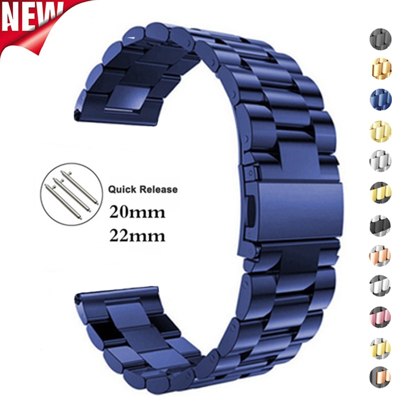 Dây Đeo Inox 20 22mm Cho Đồng Hồ Samsung Galaxy Watch 46 42mm Samsung Active 2 40 44mm Galaxy Watch 3 41 45mm