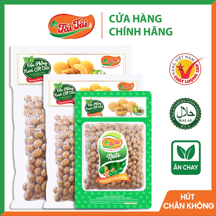 Đậu phộng sấy cốt dừa Tài Tài gói hút chân không 150g - 350g