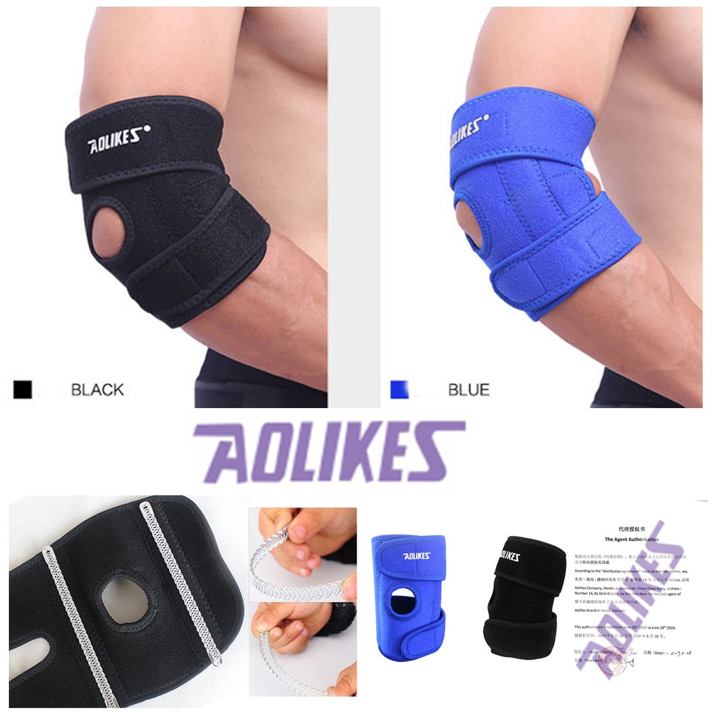 Đệm hơi bảo vệ khuỷu tay AOLIKES AL 7946  thông hơi đai hỗ trợ khớp khuỷu tay sau chấn thương chính hãng