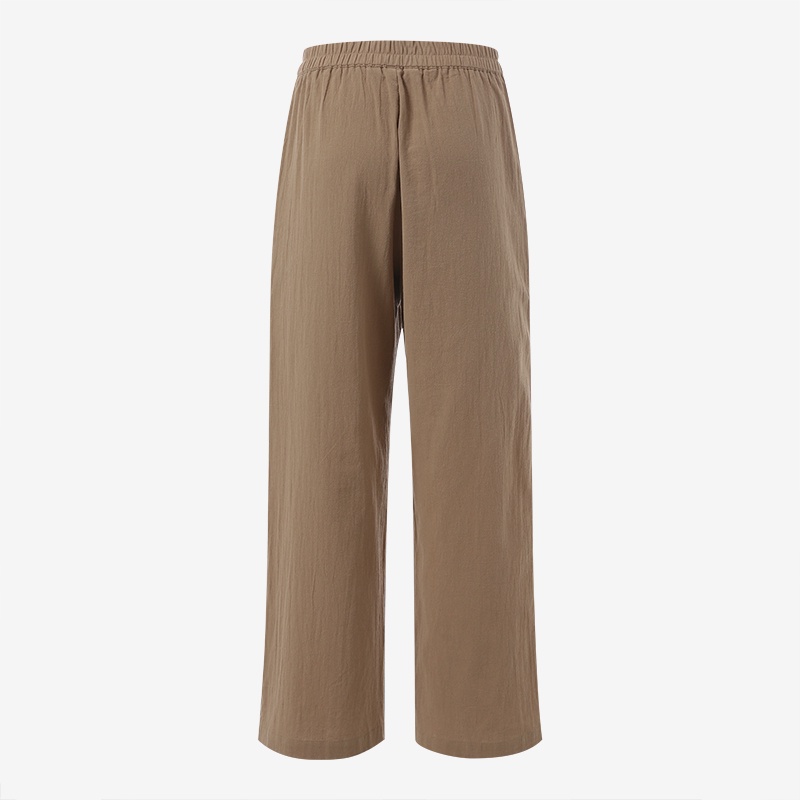 Quần dài Zanzea màu trơn có khóa kéo phía trước ống rộng lưng thun thiết kế co giãn cho nữ