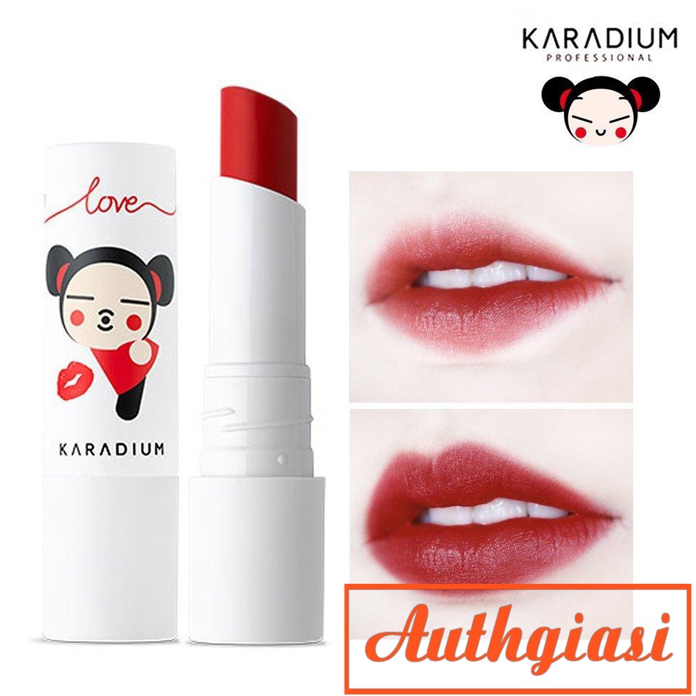 Son thỏi Karadium Pucca Love Sweet Kiss 02 Flame Kiss màu Đỏ Ánh Cam