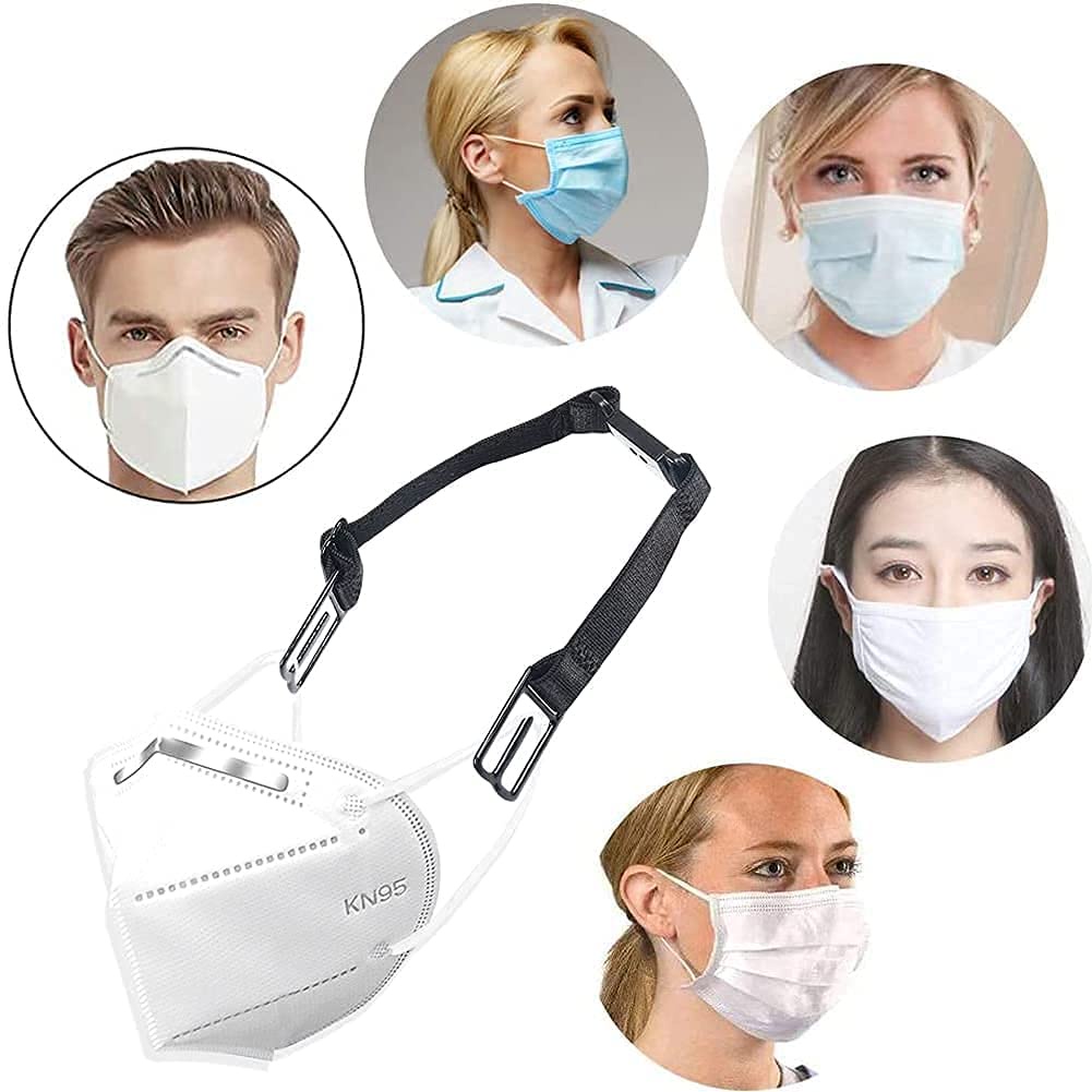 [Hàng mới về] Đai đeo khẩu trang màu đen có thể điều chỉnh bảo vệ chống đau tai chống sặc