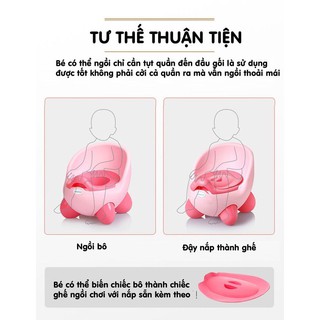 Bô cho bé đi vệ sinh có tựa lưng Holla - ghế bô cho bé gái, bé trai (bô ngồi trẻ em)