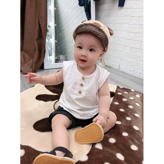 Bộ Sát Nách Chất Đũi Đính 3 Cúc Cực Mát Cho Bé Unchi Store (V413)