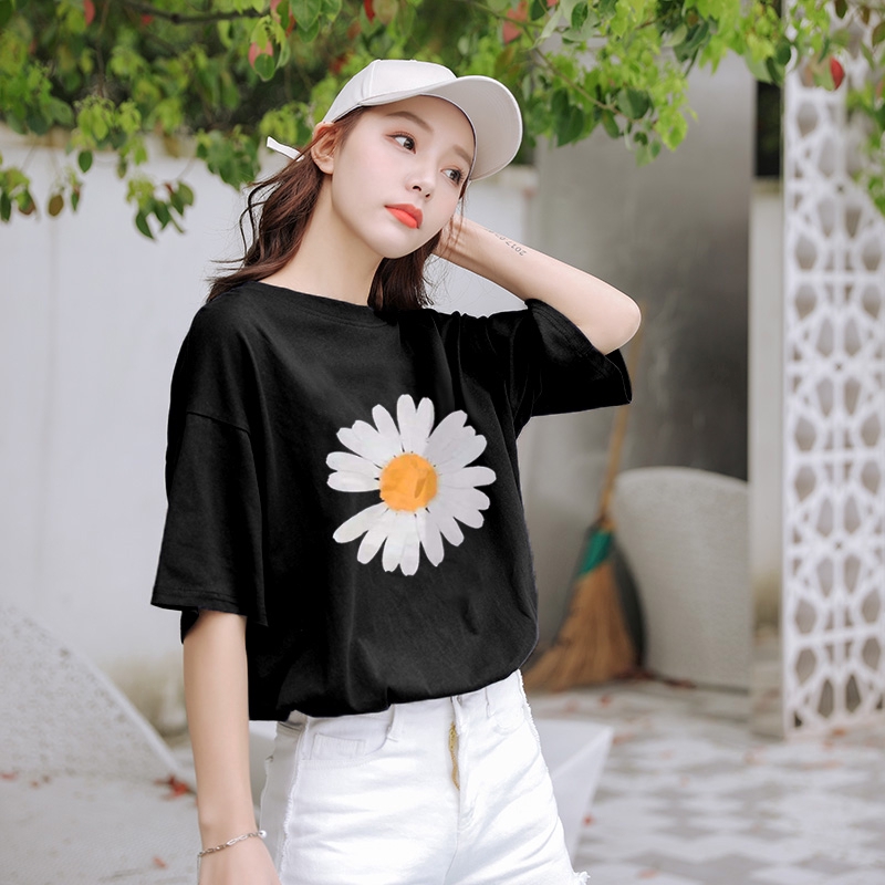 NRVP Áo thun nữ dáng rộng tay ngắn phong cách mùa hè
