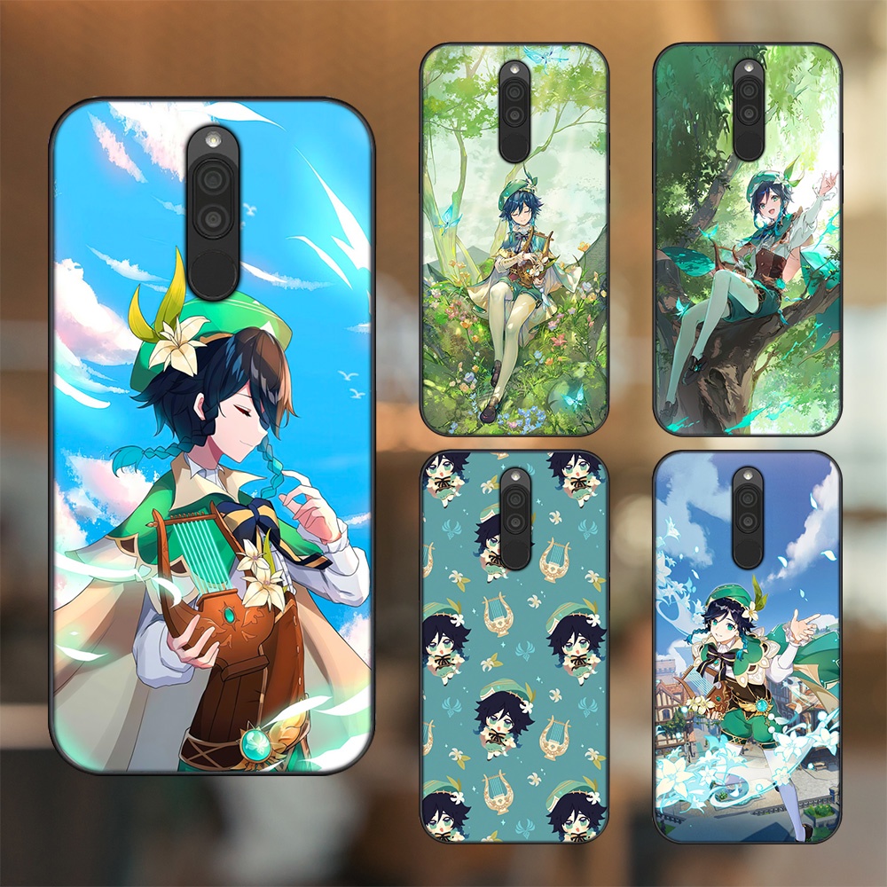 Ốp lưng Xiaomi Redmi 8 viền đen in hình Venti Genshin Impact