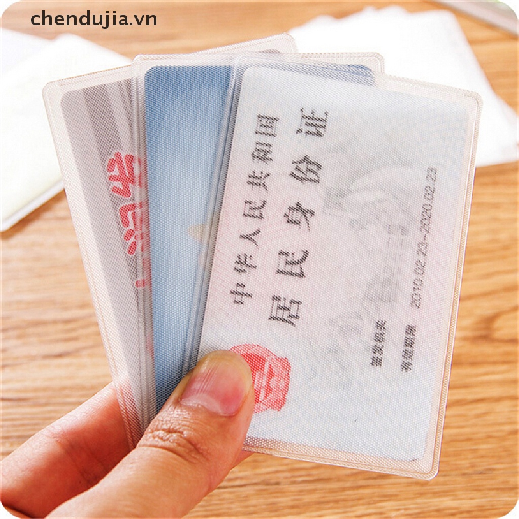 Set 10 bao đựng thẻ tín dụng/ danh thiếp bằng nhựa PVC trong suốt mặt nhám