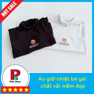 Áo cổ lọ bé gái cotton len